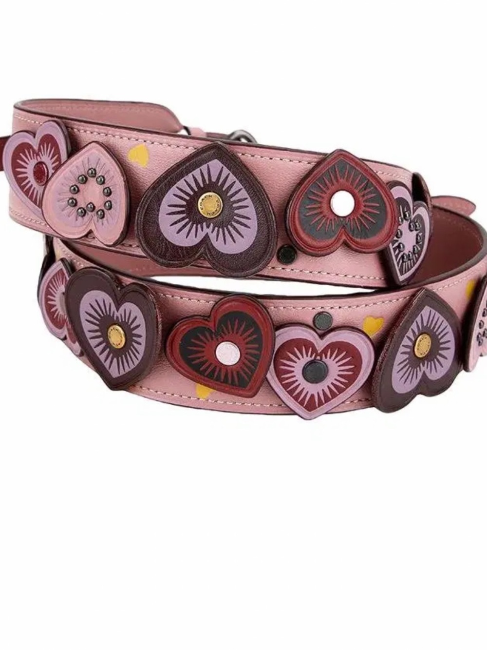 Coach Hearts Applique Leather bag strap new